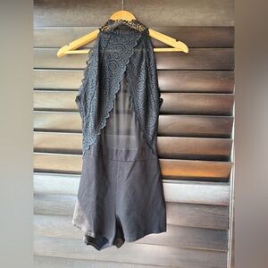 💥SALE💥Fashion Nova Medium Black Lace Shorts Romper Romantic Gothic